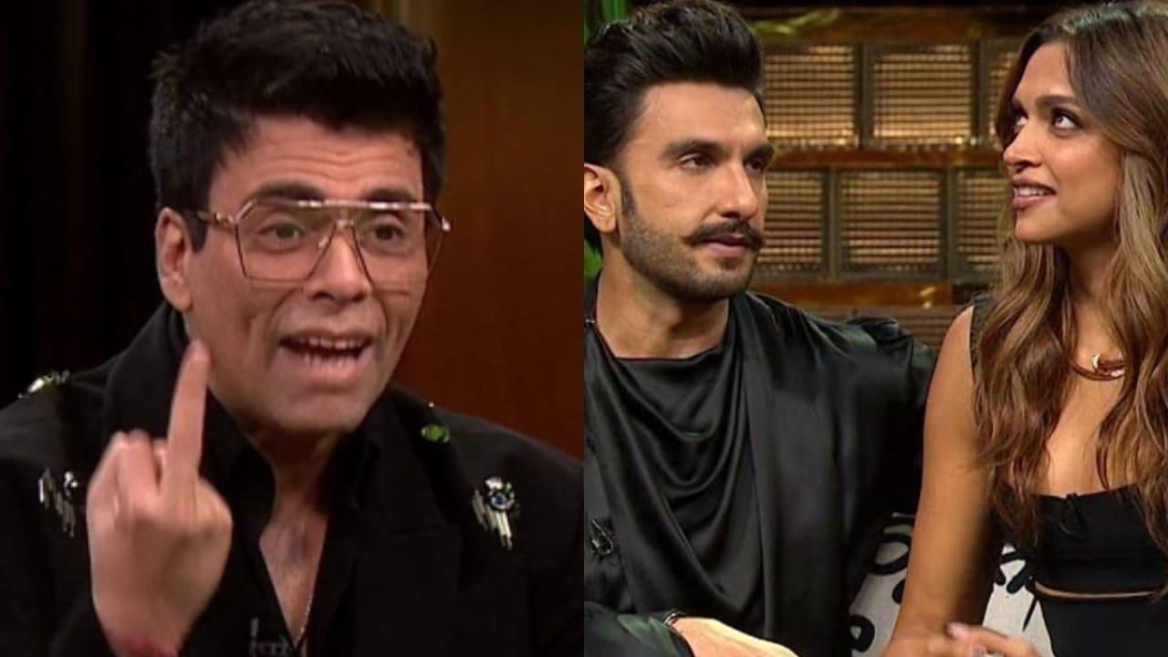 KWK 8: Karan Johar Wants To Show Middle Finger To Haters For Trolling Ranveer-Deepika`s Episode