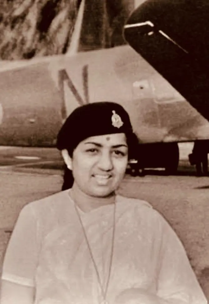 In picture: Lata Mangeshkar shared this throwback picture and narrating the backstory, wrote, "1971 Bangladesh mukti yudh samapt hote hi hum Bangladesh gaye the aur Sunil Dutt ji ke group ke saath humne kaafi karyakram kiye,us waqt hum Army ke plane se hi sab jagah jaate the.