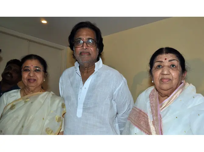Not only with Asha, Lata Mangeshkar has also collaborated a lot of times with her younger brother Hridaynath, fondly known as Balasaheb in the music and film industry. Hridaynath made his debut as a music director in 1955 with the Marathi film "Akash Ganga". He has composed for many Marathi films like "Sansar", "Ha Khel Savalyancha", "Janaki", Jait Re Jait and "Nivdung" and a few Bollywood films like "Lekin..." and "Maya Memsaab". He also produced Ghalib, an album of Mirza Ghalib`s ghazals, which were sung by Lata Mangeshkar.