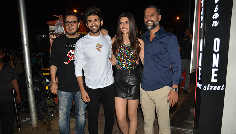 Luka Chuppi: Kartik Aaryan, Kriti Sanon snapped at films wrap-up party