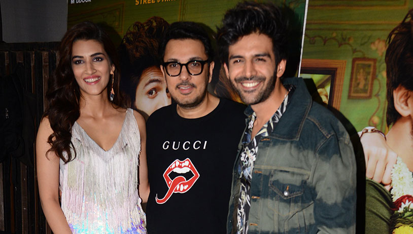 Kriti Sanon and Kartik Aaryan are all smiles at the Luka Chuppi Success Party