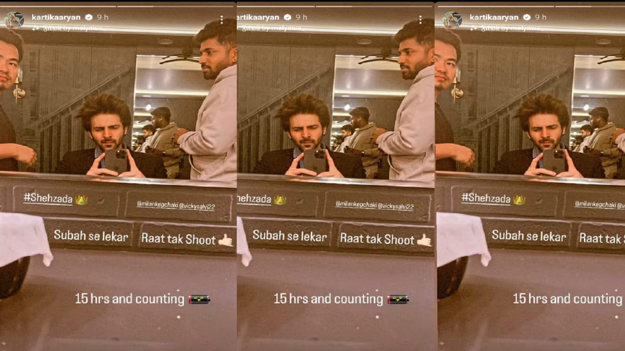 Kartik Aaryan Shares A BTS Picture Straight From The Sets Of Shehzada