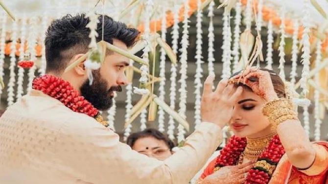 See pictures: Mouni Roy ties the knot with Suraj Nambiar in Goa