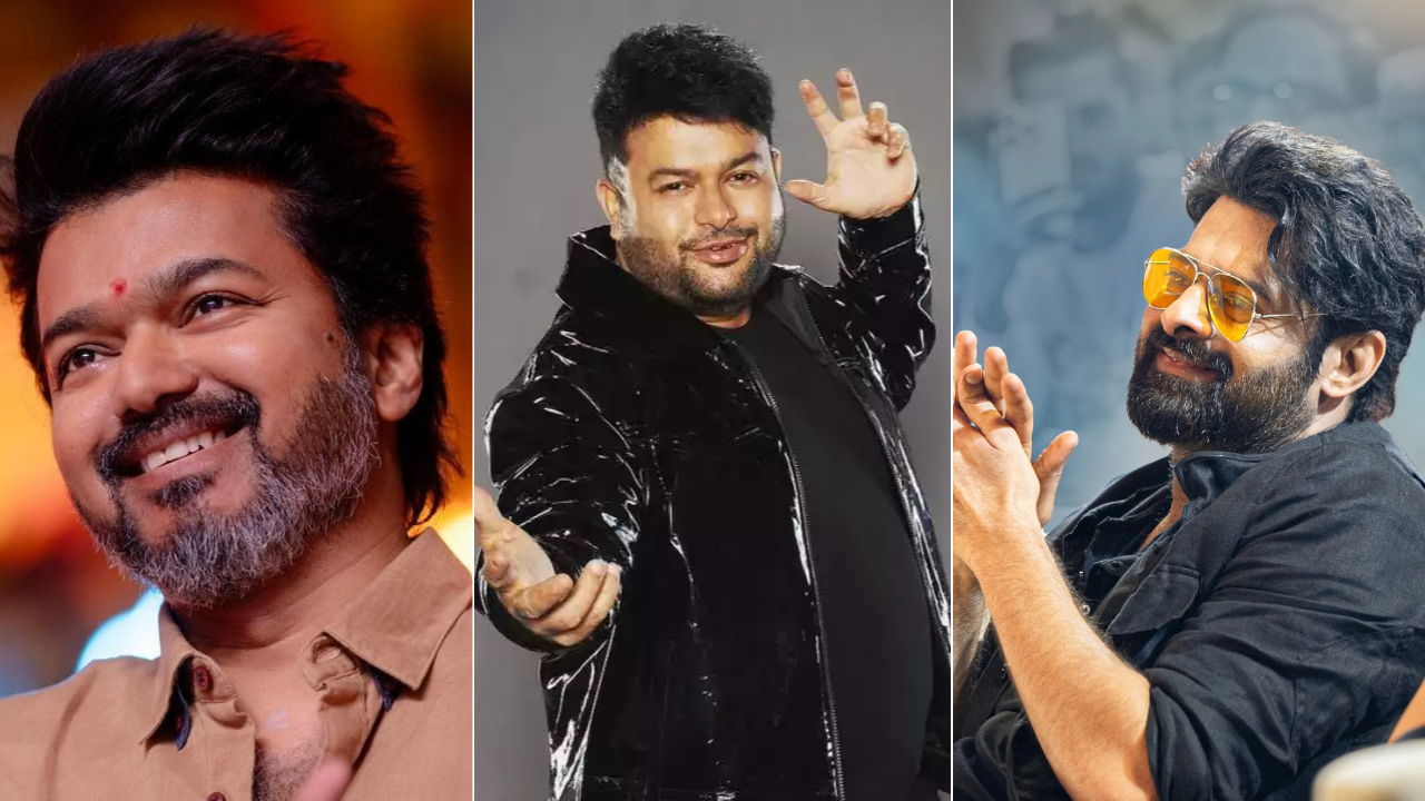 Rebel Star Prabhas, Nandamuri Thaman, and Thalapathy Vijay