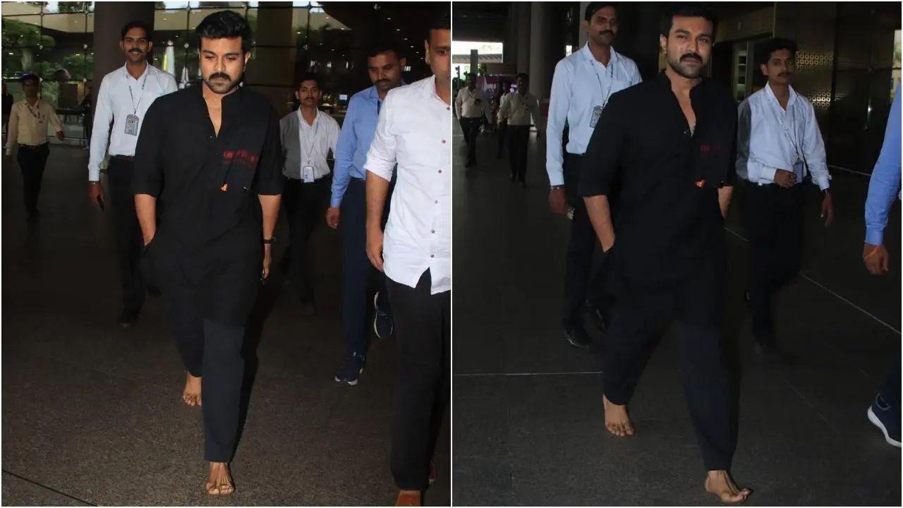 Ram Charan Spotted with No Footwear At Mumbai Airport, Here`s Why