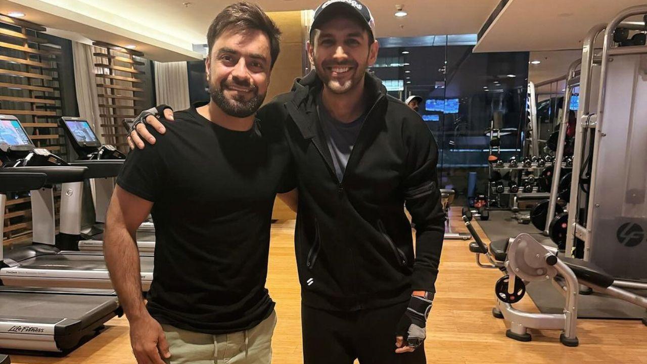 Kartik Aaryan and Afghanistan Spinner Rashid Khan Spotted At Gym, See Photo