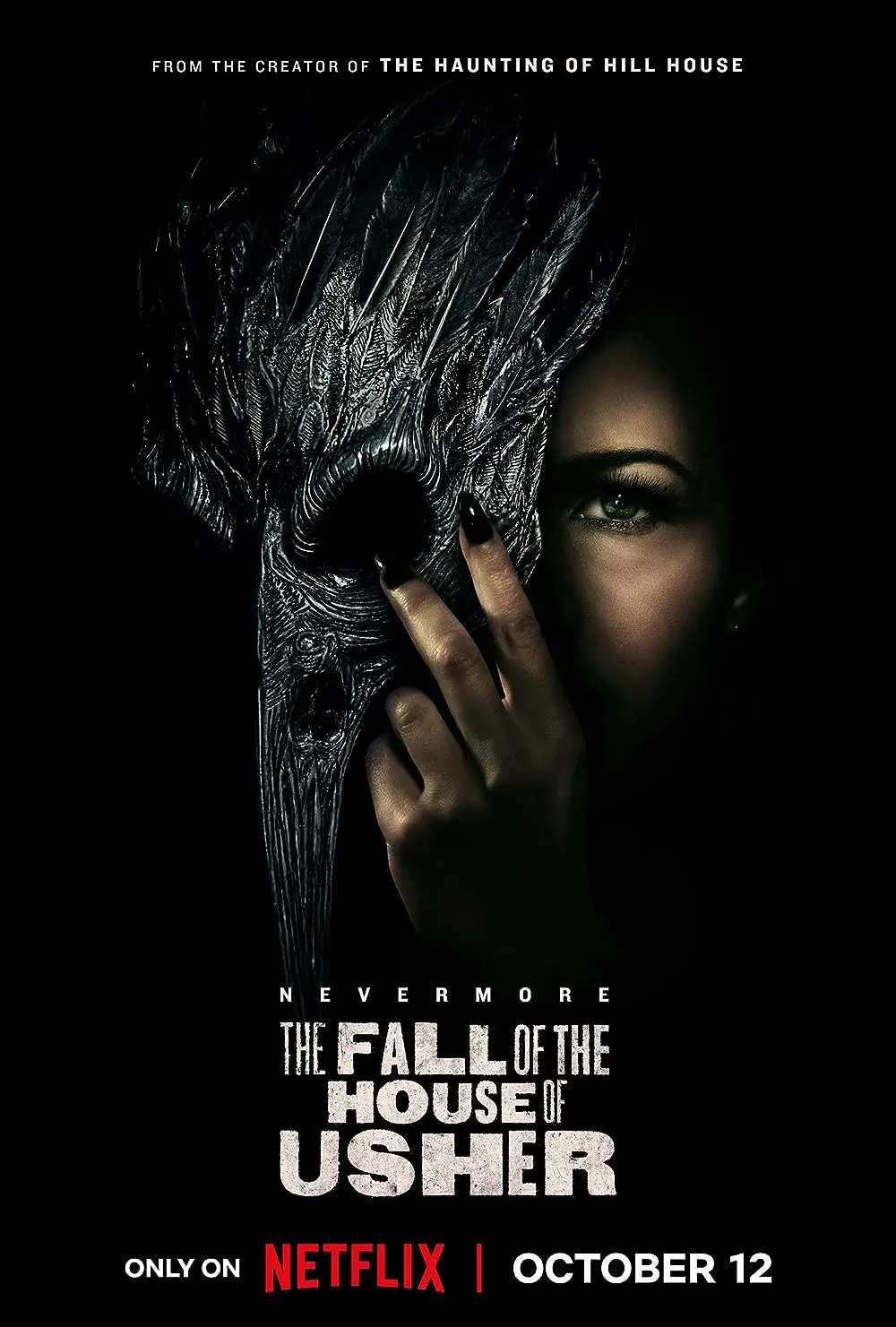 The Fall of the House of Usher (October 12) - Streaming on Netflix
Master of horror Mike Flanagan, known for "The Haunting of Hill House" and "Midnight Mass," brings a chilling adaptation of Edgar Allan Poe`s work.
