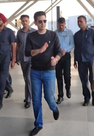 The couple`s family members were also visible at the airport.