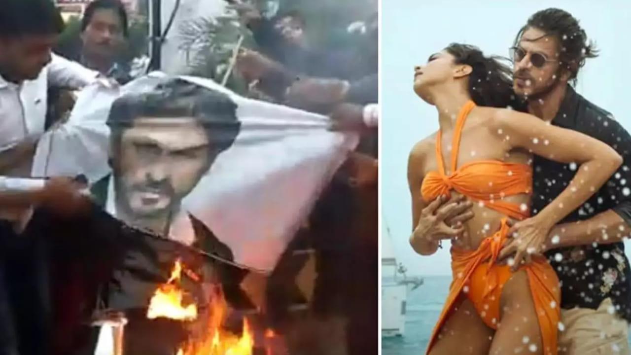 Shah Rukh Khan`s Pathaan Posters Torn Into Pieces Amidst A Protest Outside A Theatre In Mumbai