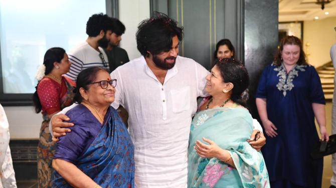 Sai Dharam Tej Leads Jubilant Cheers in Konidela Family`s Victory Celebration