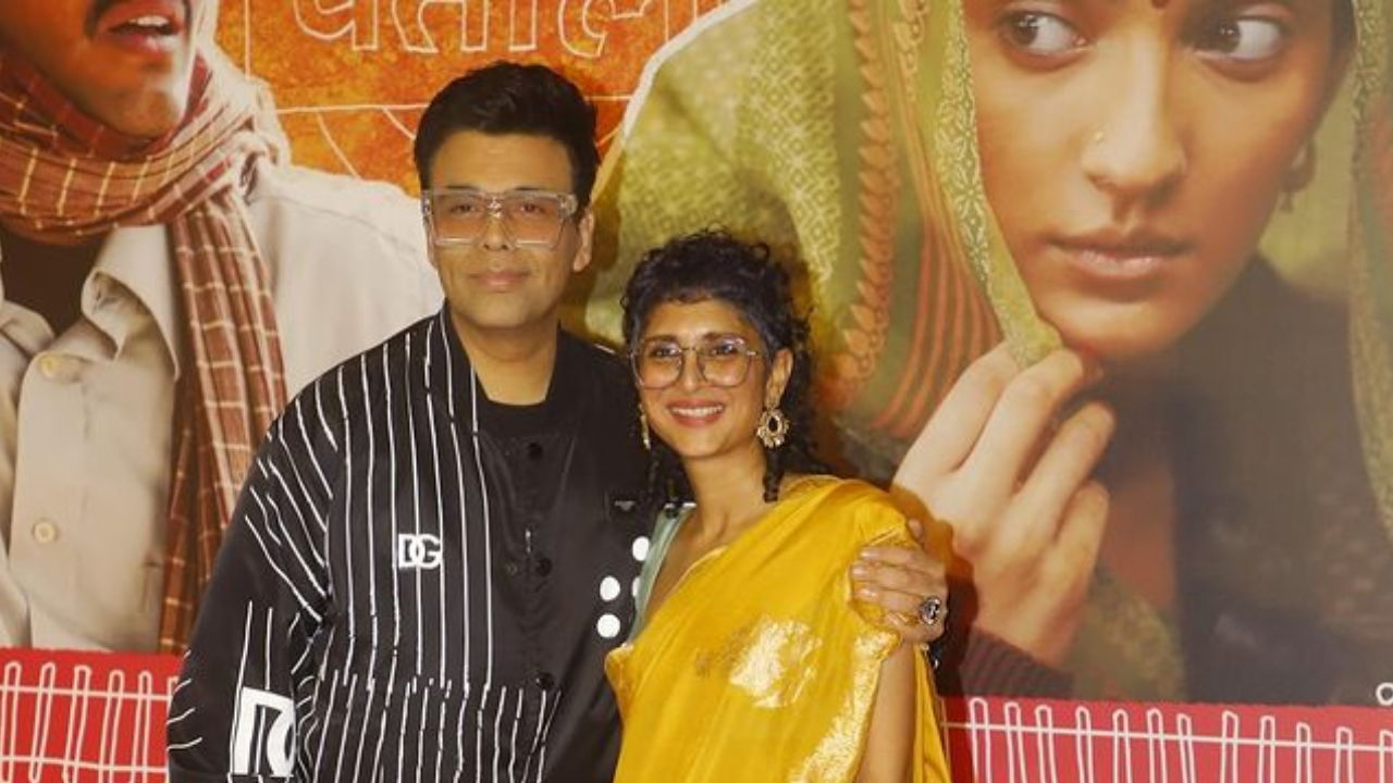 Karan Johar joins Kiran Rao at "Laapataa Ladies" premiere, adding star power to the glittering event