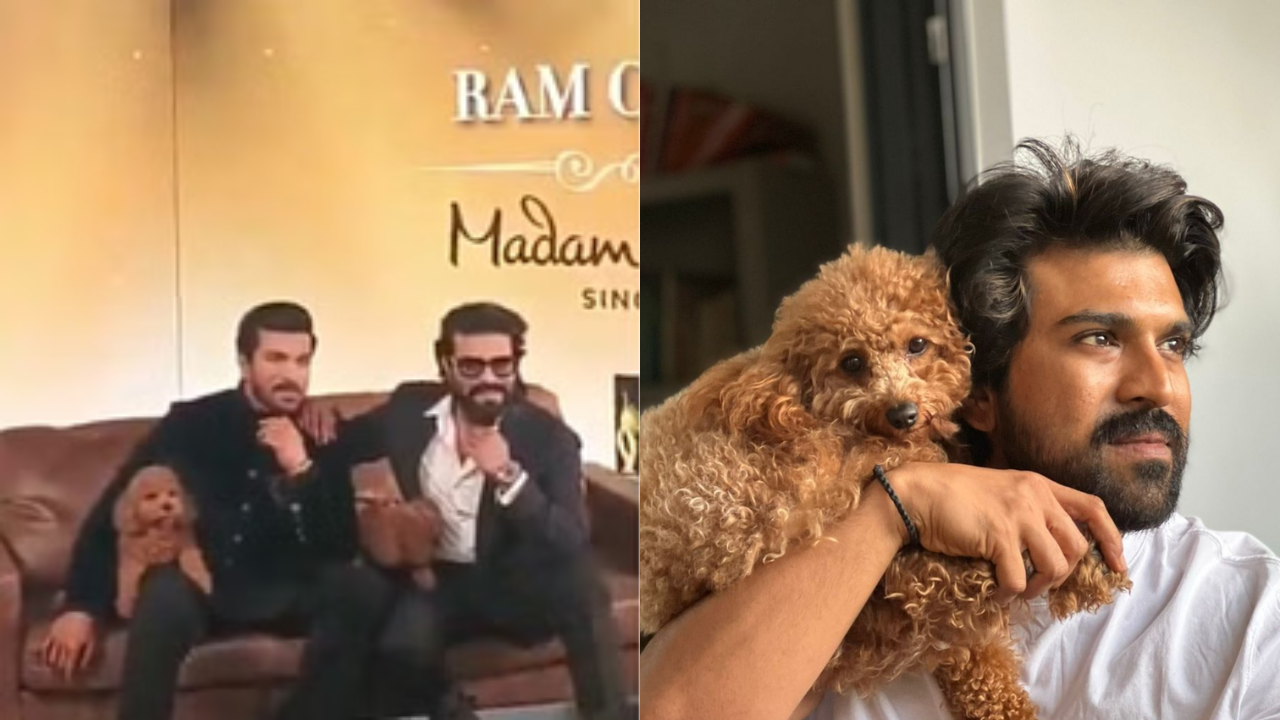 Ram Charan Unveils Wax Statue with Pet at Madame Tussauds