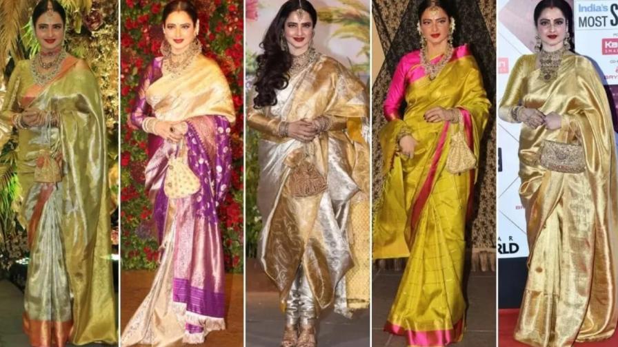 Happy Birthday Rekha: Kanjeevaram To Banarasi, A Look At The Actress`s Saree Collection