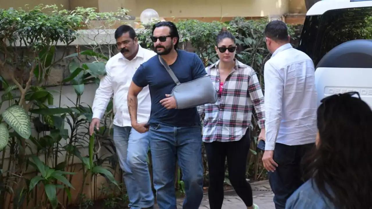 Saif Ali Khan Returns Home From The Hospital After A Surgery, Poses With Kareena Kapoor