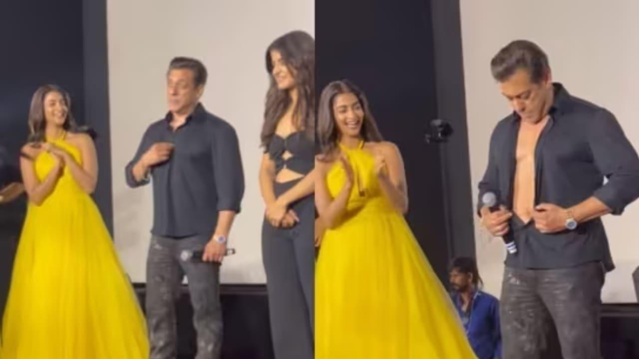 Kisi Ka Bhai Kisi Ki Jaan Trailer Launch: Salman Khan Unbuttons His Shirt Amidst Fake Abs Rumors