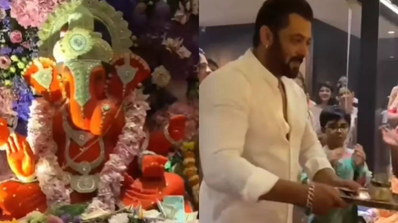 Salman Celebrates Ganesh Chaturthi In Style, Performs Ganapati Aarti At Arpita Khan`s House