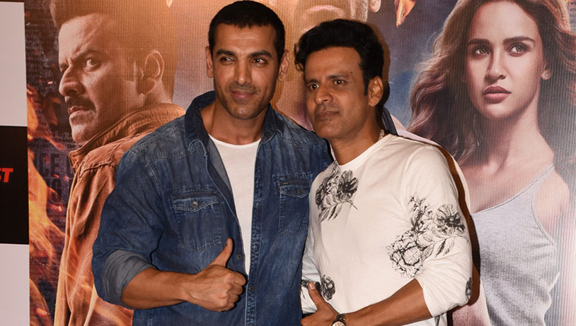John Abraham and Manoj Bajpayee snapped at Satyamev Jayate Trailer Launch