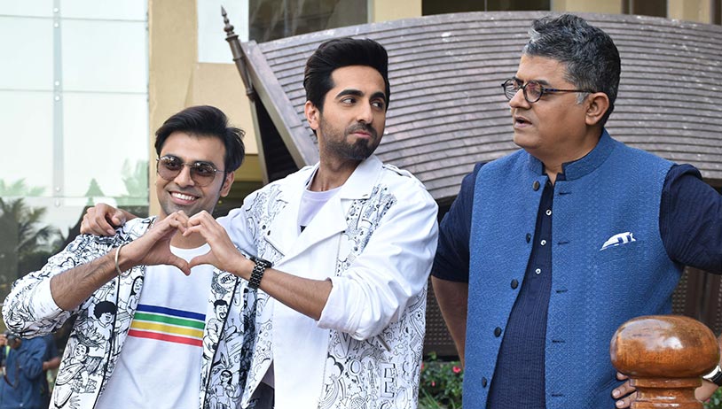 Team Shubh Mangal Zyaada Savdhaan snapped during press promotions