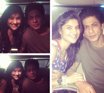 RJ Archana with Shahrukh Khan in his car for Dilwale!