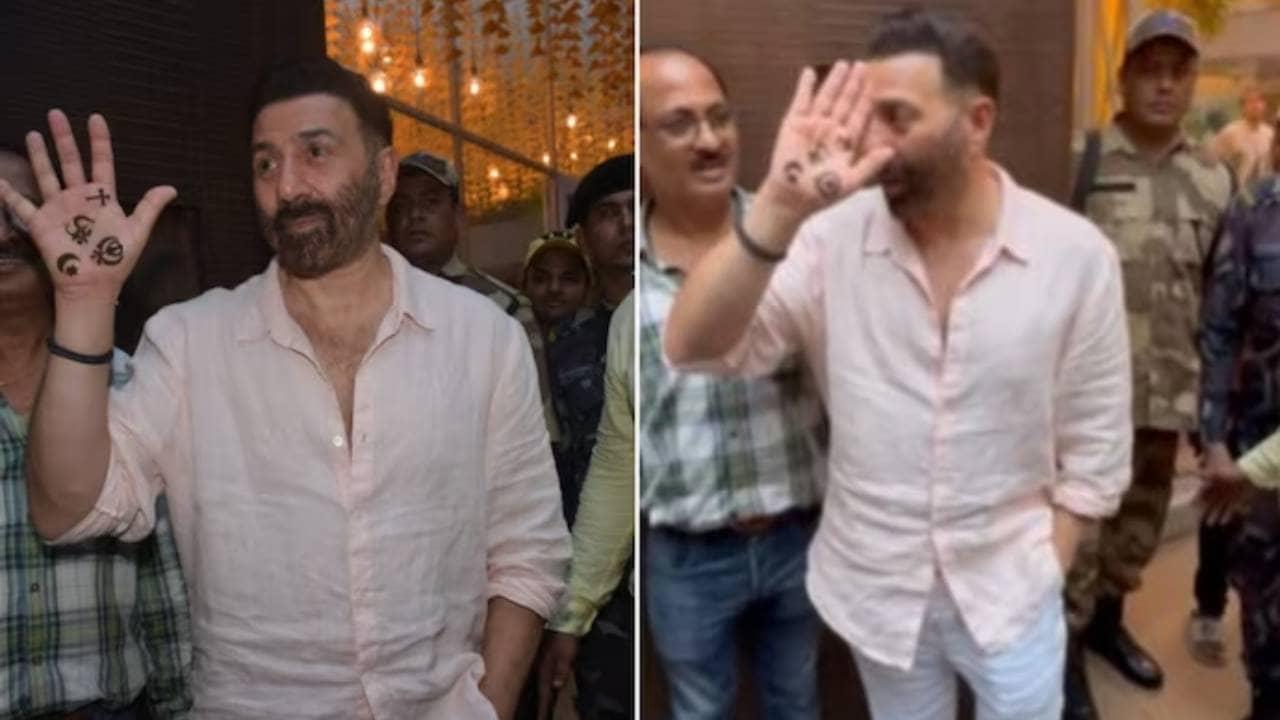 Watch! How Sunny Deol Flaunts The Unique Mehendi Design At Son Karan Deol`s Pre-Wedding Ceremony