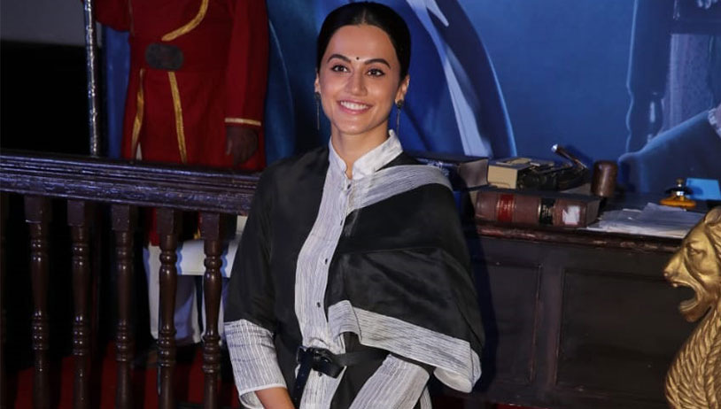 Taapsee Pannu snapped at Mulk Trailer Launch sans Rishi Kapoor