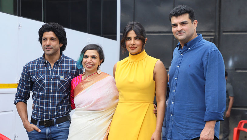 Priyanka Chopra Jonas, Farhan Akhtar snapped during The Sky is Pink media interactions