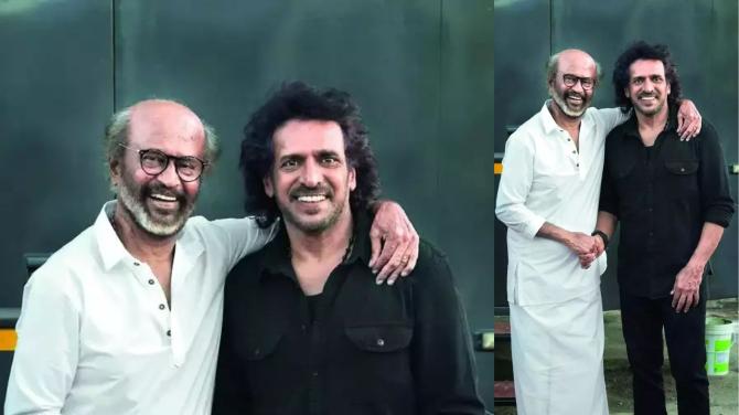 Rajinikanth Welcomes Upendra in Coolie