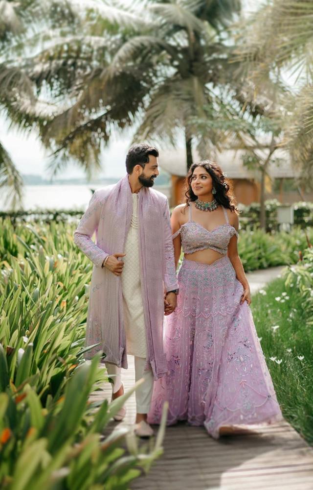 The venue is adorned with stunning environment, creating a dreamy atmosphere for the wedding.