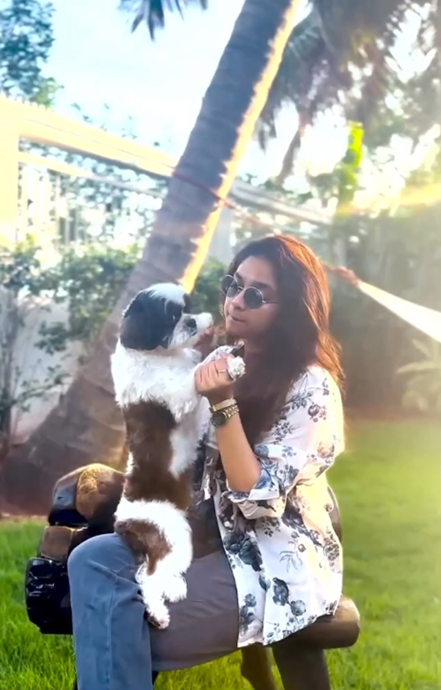 Keethy Suresh, her films, and cherished dog companion.