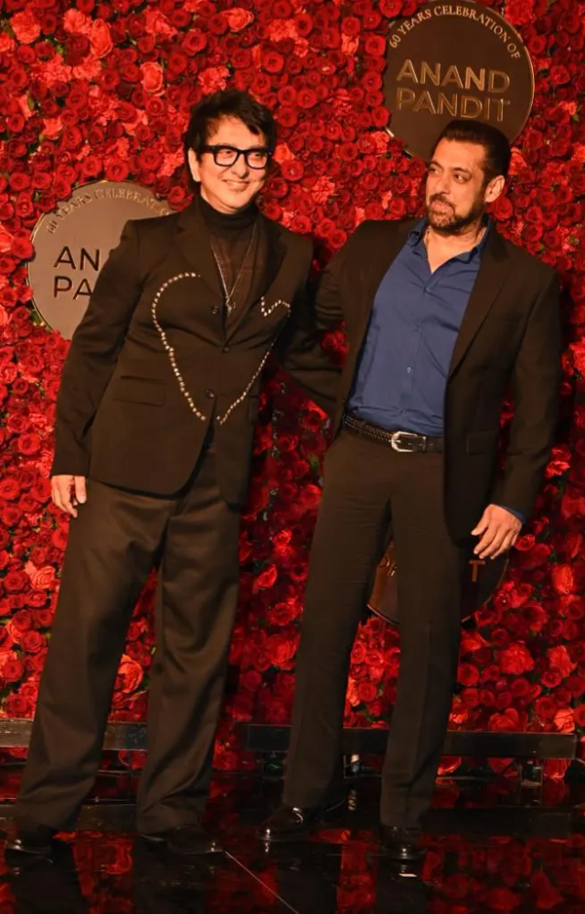 Salman Khan showed up in a classy suit to cheer for Anand Pandit on his big day