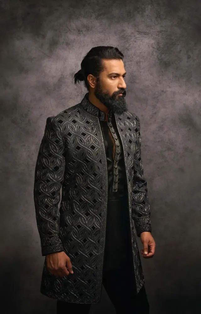 Vicky Kaushal opted for a classy black kurta paired with a grey jacket for the second day of pre-wedding festivities of Anant Ambani and Radhika Merchant