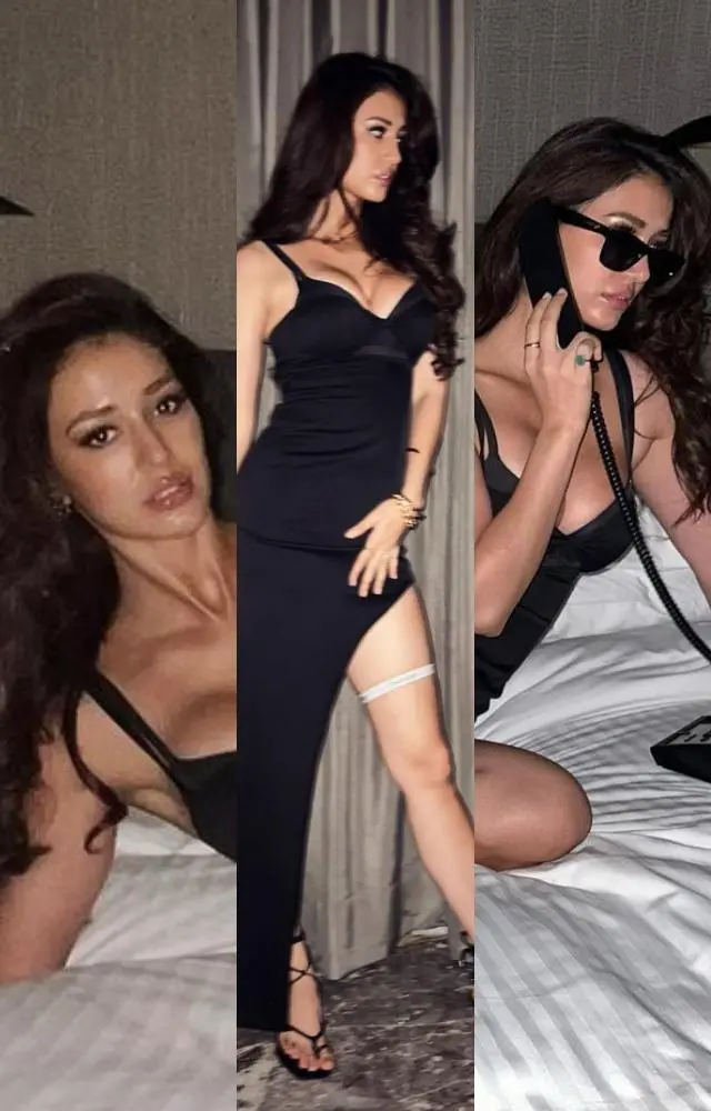 Disha Patani`s black dress styling