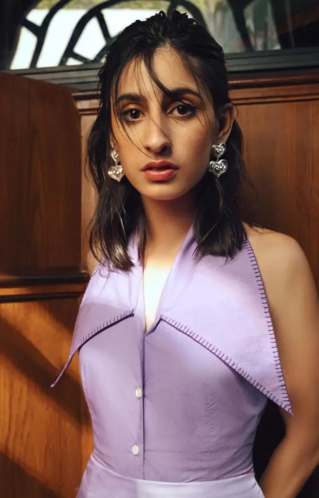 The actress further enhanced her look by tying her hair back and leaving some bangs