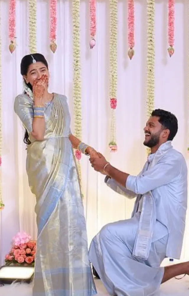 Actor Sai Pallavi`s younger sister Pooja Kannan got engaged recently