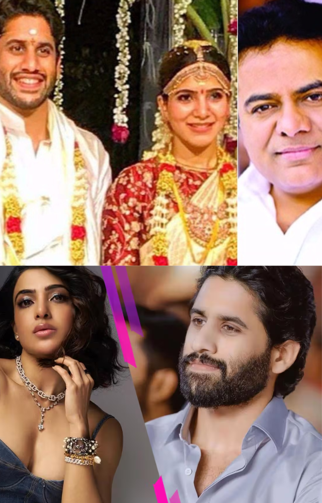 Rumors emerged that Telangana minister KT Rama Rao (KTR) was involved in the breakup of Samantha Ruth Prabhu and Naga Chaitanya, sparking controversy.



