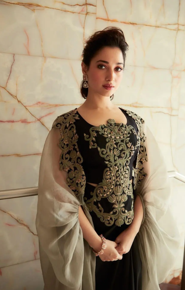 Tamannaah Bhatia absolutely rocked a blend of Indian and Western styles with her outfit.
