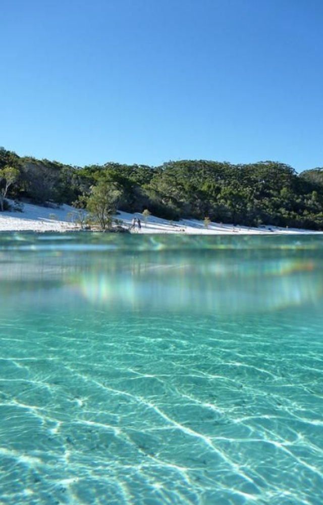 Located on Fraser Island, this freshwater lake is so clear and pure that it barely supports any life, preserving its crystal beauty.
