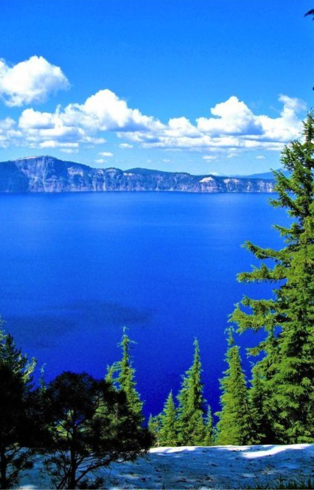 Formed in a volcanic crater, its incredible depth and isolation give Crater Lake some of the clearest water on Earth.
