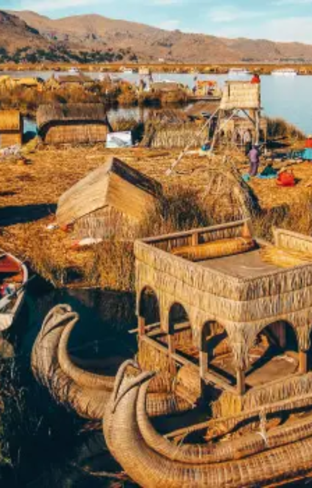 Home to the Uros people, these man-made reed islands float on Lake Titicaca and form a functioning, self-contained community.

