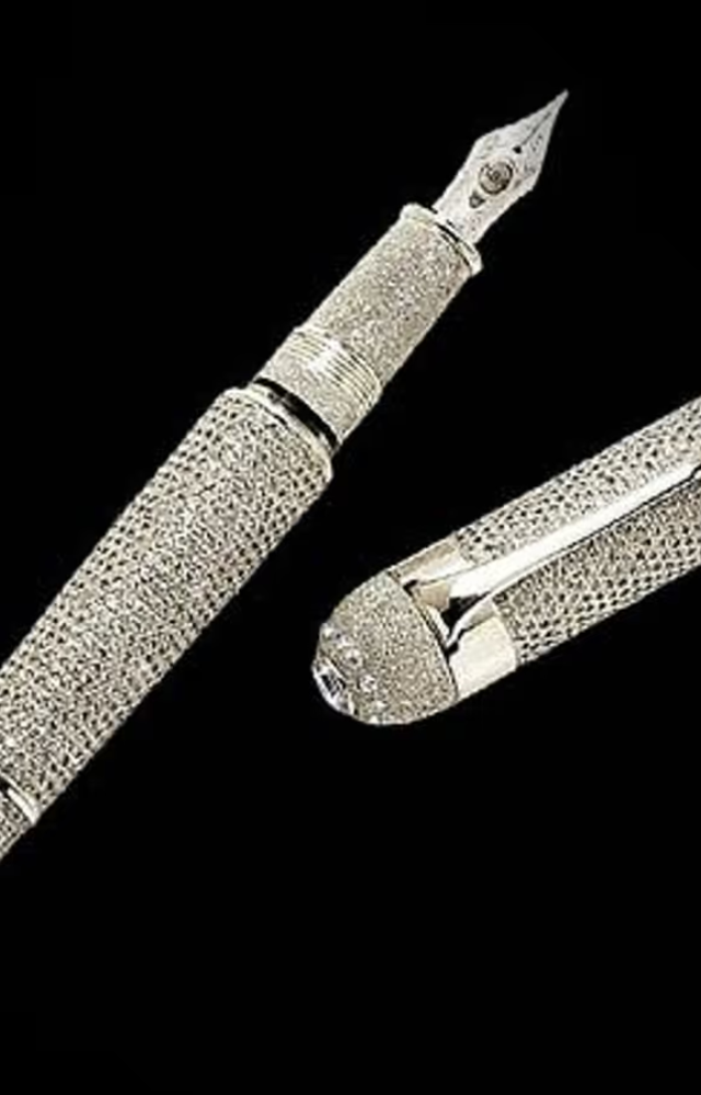 Made with solid platinum and over 30 carats of De Beers diamonds, this pen is a one-of-a-kind ultra-luxury masterpiece.