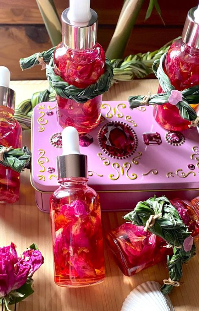 The Egyptian queen massaged her skin with rose-infused oils to hydrate, relax muscles, and maintain her signature glow and scent.

