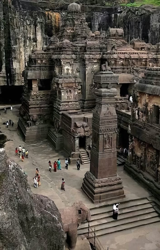 Carved top-down from a single rock, this massive temple still puzzles experts with its scale and precise vertical excavation technique.
