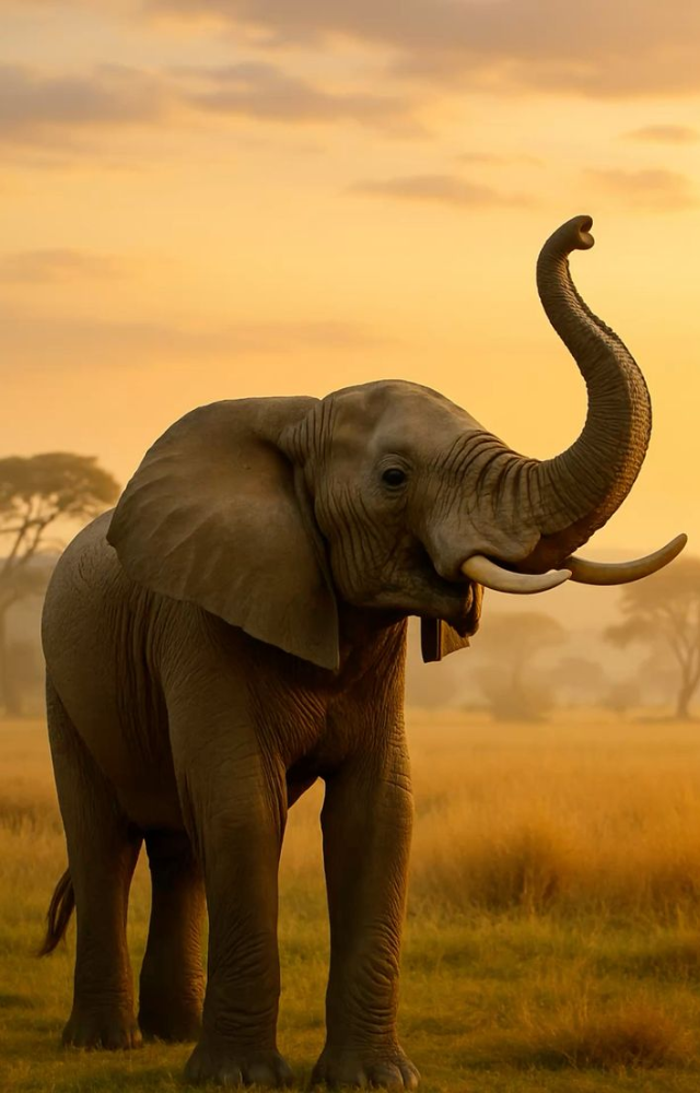 In many cultures, elephants symbolize strength, wisdom, and fortune—especially with trunks raised, which is said to shower luck on all.

