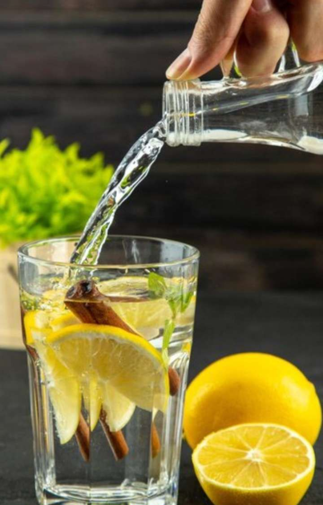 Rich in vitamin C and antioxidants, lemon water boosts liver function and helps flush toxins while keeping you hydrated and energized.
