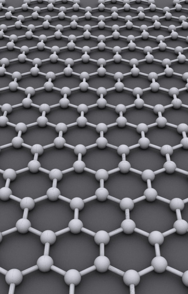 A single layer of carbon atoms arranged in a honeycomb structure, graphene is 200 times stronger than steel—and insanely light.
