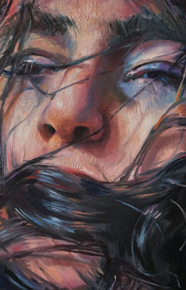 Some portrait artists use real hair as a paintbrush—or even the medium itself—for delicate, surreal textural results.
