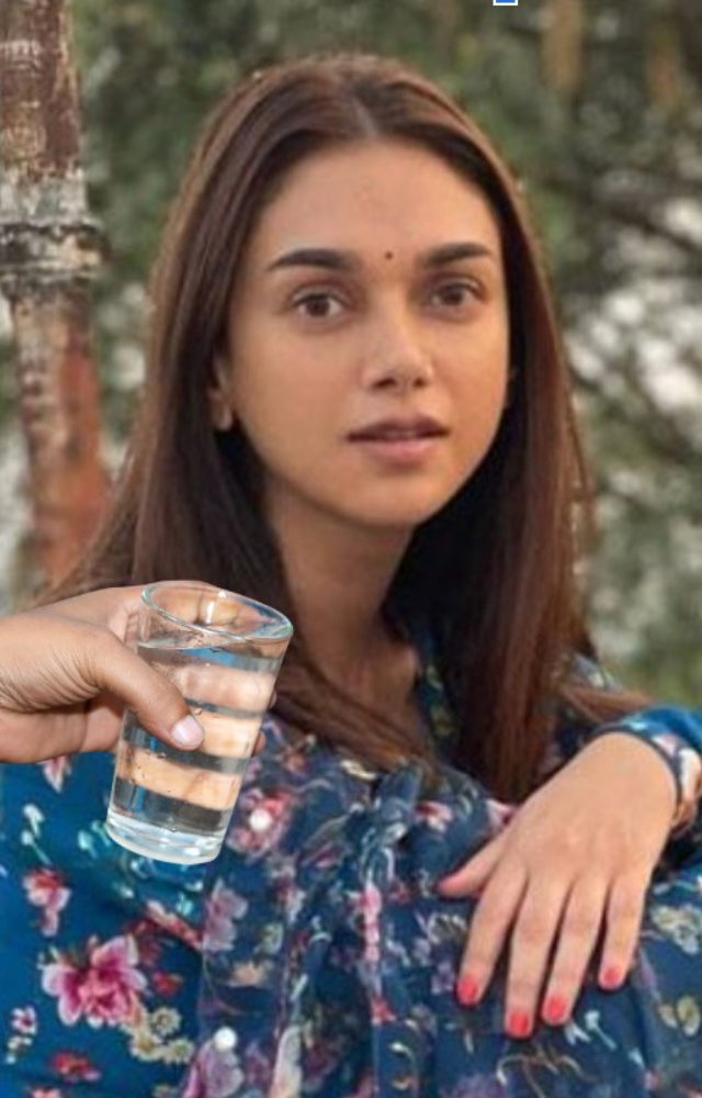 Aditi Rao Hydari dinks plenty of water to keep her skin hydrated and glowing.