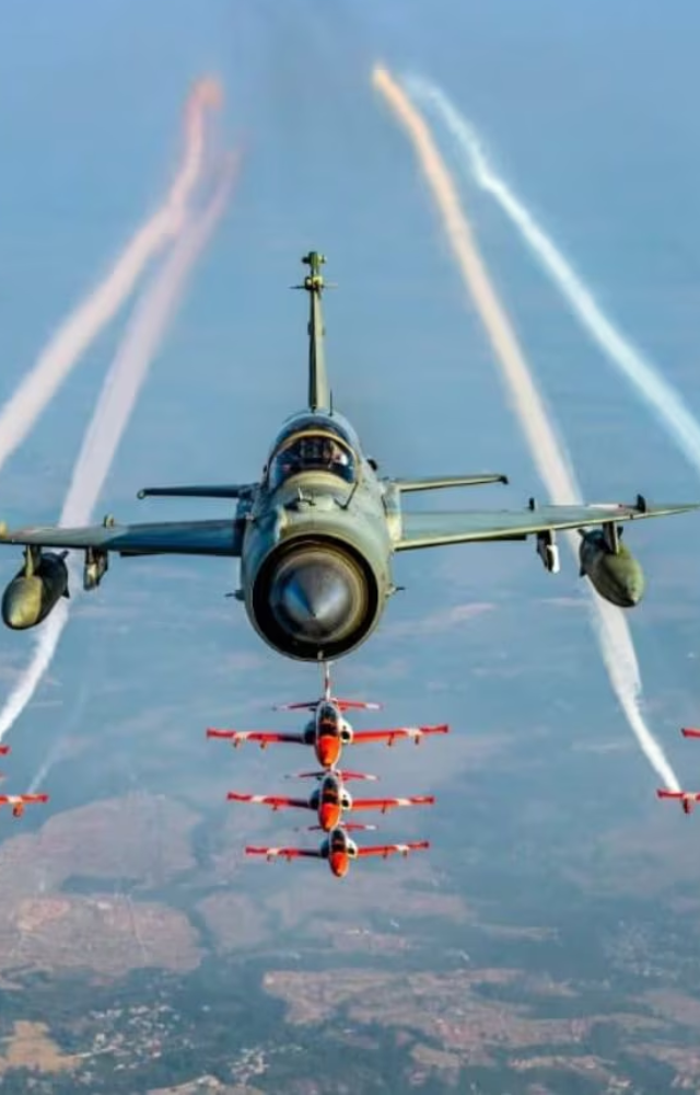 Grand parades and air shows are held at airbases like Hindon, UP. Spectacular aerial displays of fighter jets, helicopters, and acrobatics captivate viewers.