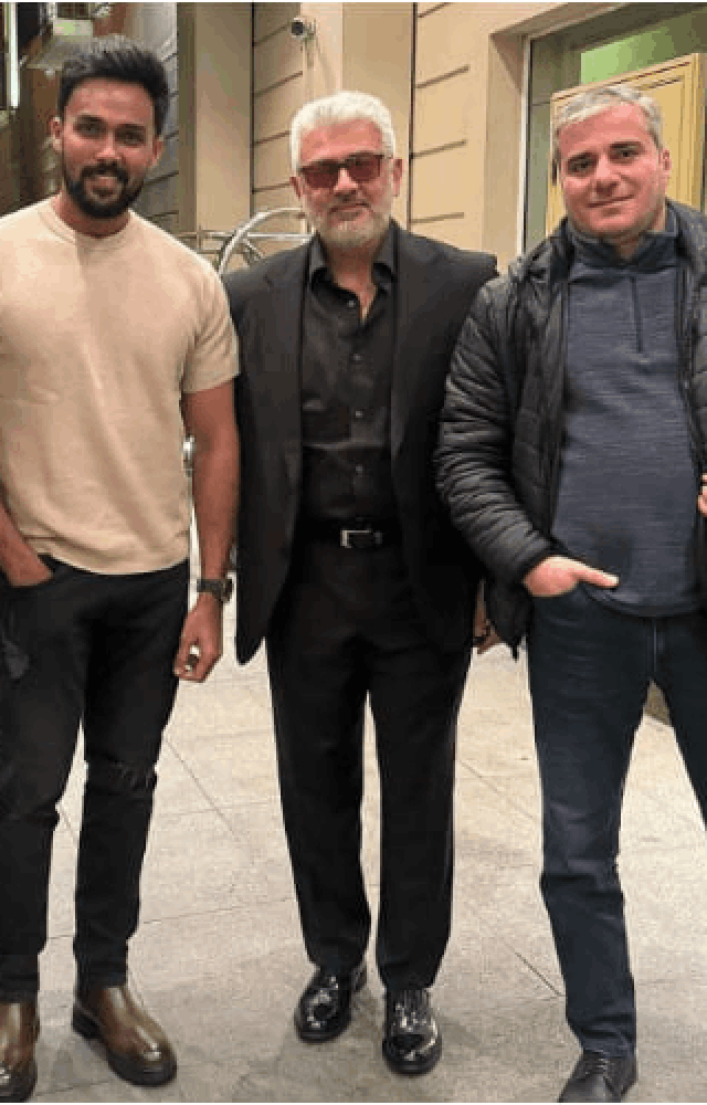 Actor Arav recently took his social media to share pictures with actor Ajith Kumar from Azerbaijan where they are  filming for the upcoming film VidaaMuyarchi