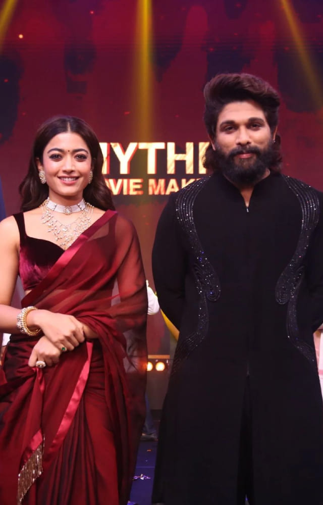 Allu Arjun and Rashmika Mandanna looked absolutely stunning at the Pushpa 2: The Rule trailer launch at Patna.